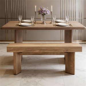 Farmhouse-Style <b>Dining</b> Room Furniture Kitchen <b>Table</b> <b>Stool</b> Bench - Product Image 2