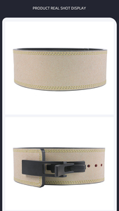 Cinturón de Entrenamiento Personalizado para Hombre, de Cuero Genuino de Vaca, Ajustable, Soporte Lumbar para Fisicoculturismo y Levantamiento de Pesas - Product Image 3