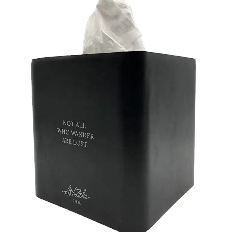 Оцинкованная жестяная коробка для салфеток ручной работы квадратной формы черного цвета, коробка для салфеток для гостиниц и ресторанов