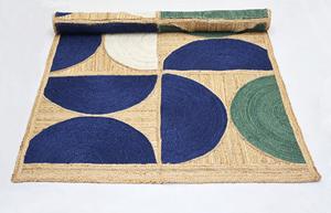 Alfombra NYKO MART Hecha a Mano, Trenzada, 100% Yute Orgánico, Diseño Geométrico Bohemio, Antideslizante, Ecológica, Extra Grande de 12x15 pies - Product Image 4