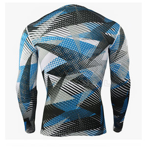 Chemise de compression sportive pour homme, coupe slim, tissu extensible, design sans couture, séchage rapide et respirante pour un confort tout au long de la journée - Product Image 2