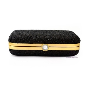 Nouvelle arrivée : Pochette noire scintillante pour femme, sac à main de soirée avec chaîne amovible pour femme. - Product Image 2