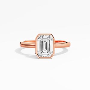 Anillo de Compromiso Solitario de Plata de Ley 925 con Engaste de Bisel y Moissanita Verde Corte Esmeralda de 1.58 Quilates, VVS2, Chapado en Oro de 18K, Venta al por Mayor - Product Image 6