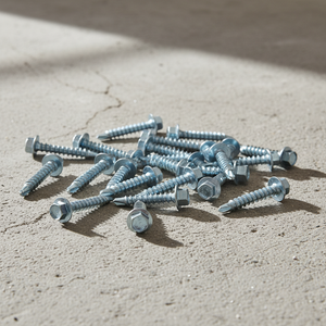 Tornillos autorroscantes TEK Point con cabeza hexagonal y arandela, Clase 4.8/6.8, rosca gruesa, de acero al carbono zincado/galvanizado, en pulgadas - Product Image 1