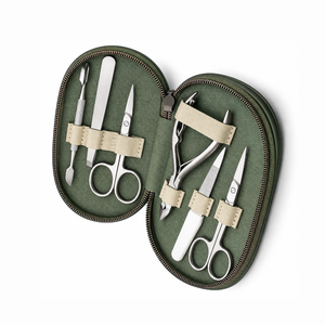 MANAN INSTRUMENTS Kit de manucure professionnel en acier inoxydable 6 pièces 6-en-1, ensemble de coupe-ongles portable, étui de style classique pour - Product Image 4