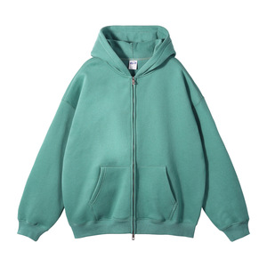 Sudadera con Capucha y Cremallera, Forro Polar de 320g, Estampado Digital, Diseño Sólido, Estilo Americano, Marca de Moda, Nueva Colección Otoño Invierno - Product Image 4