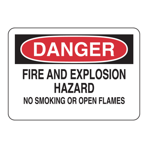 Panneau de signalisation de danger d'incendie et de risque d'explosion pour les zones interdites de fumer - Panneau de signalisation routière en plastique imprimé UV - Product Image 1
