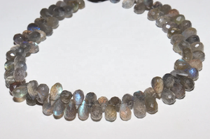 Perles en forme de poire à facettes en labradorite 5*7mm 8 pouces brin de pierre naturelle à coupe latérale pour la fabrication de bijoux - Product Image 5