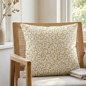 Housse de coussin marron imprimée à la main, motif géométrique mandala, oreiller décoratif moderne rustique pour salon - Product Image 4