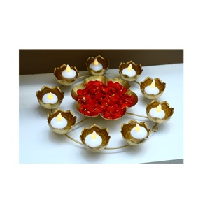 Handcrafted Metal Candle Bowl With Antique Finish For Luxury Home <b>Decoration</b> And Festive <b>Table</b> Setup - Product Image 1