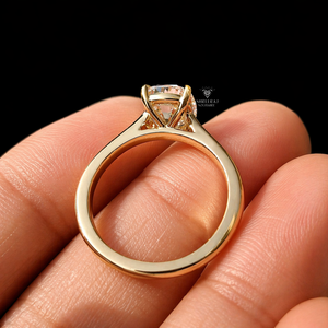 IGI Certified 1 Carat Old Mine Cushion Cut Lab Grown Diamond <b>Ring</b> 14K Gold Vintage Engagement <b>Ring</b> Wholesale Custom Jewelry - Product Image 2