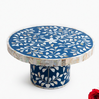 Support à gâteau en résine fait main, motif feuille MOP, vente en gros, personnalisé OEM ODM, DECORYUG
