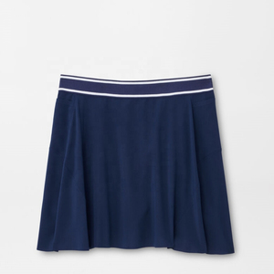 Jupe courte plissée bleu marine pour femme, taille élastique, style sportif, couleur unie, respirante, toutes saisons - Product Image 4