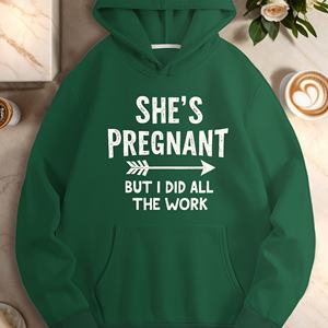 SHE S PREGNANT texto humorístico sudaderas casuales de mujer - Product Image 2