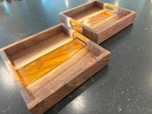 Famous Style Design <b>Epoxy</b> Resin And Wooden Tray Decorative Trays Wood and Resin Trays <b>Epoxy</b> Trays At very low selling Price - Product Image 4