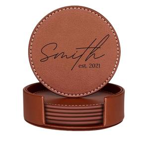 Lot de 12 sous-verres en cuir PU – Remises en gros pour revendeurs sur les tapis et les supports - Product Image 5