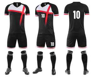Men's Navy Red White V-Neck Soccer Jersey <b>Set</b> Short Sleeve Quick Dry Polyester Uniform All Seasons Adult Size 10 - Product Image 5