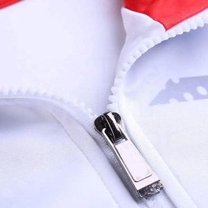 <b>Men's</b> <b>White</b> Blue Geometric Print Tracksuit Full Zip Stand Collar Sporty Casual Autumn Wear Quick Dry Polyester <b>Joggers</b> Set - Product Image 5