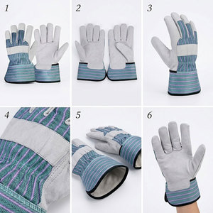 Gants de travail robustes en cuir de vachette grainé canadien, antistatiques, avec doublure en coton, 7 oz, pour le jardinage et les travaux lourds - Product Image 3