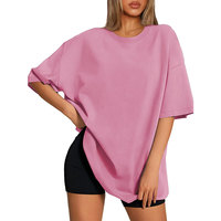 Kaos Wanita Premium Ukuran Besar Rajutan 100% Katun Regular Fit Nyaman Ringan Cepat Kering Lengan Pendek Musim Panas Kasual