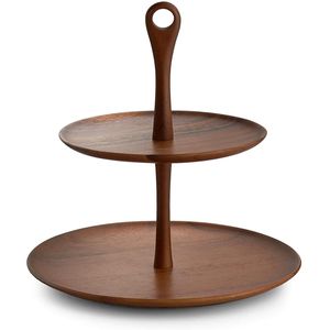 Round Shape Wooden Cake Stand With Elevated Base For Elegant Party Cake Presentation - Product Image 4