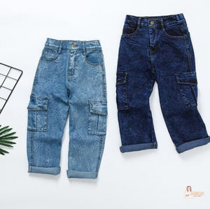 Pantalones Vaqueros Holgados Blancos Desgastados 100% Algodón para Niños, Ropa Infantil de Primavera - Product Image 1