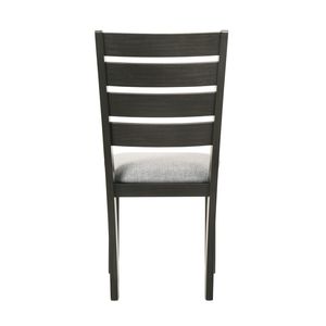 Set di 2 Sedie da Pranzo Contemporanee con Cuscini in Tessuto Grigio Chiaro, Finitura Scura, Arredamento per Cucina e Sala da Pranzo - Product Image 2