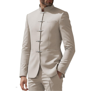 Chaqueta Tradicional Alemana para Hombre, Estilo Bávaro Trachtenjanker, Cuello Mandarín, Cierre de Broches, Cierre de un Solo Botón, Ropa Formal - Product Image 3
