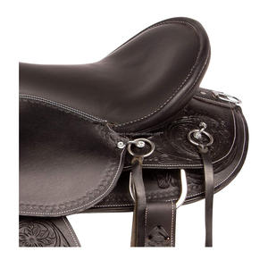 Selle d'équitation de plaisir occidental abordable en cuir durable conception classique selle Western idéal pour un usage quotidien - Product Image 6