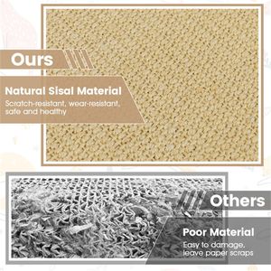 Set di 6 Tappetini Graffia Gatto in Sisal Naturale 16 X 12 Pollici con Base Antiscivolo in Lattice, Cartone Ondulato per Arrampicata Gatti - Product Image 3