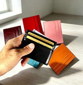 [Customised Logo] Genuine Cowhide Top Grain Leather Credit Card Holder for Men & Women Fashion Style Business & Travel Use - Product Image 1