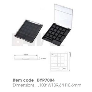 Paleta Compacta de Lujo con Logotipo Personalizado y Marca Privada - Contenedor de Plástico Vacío para Sombras de Ojos y Cejas con Tapa Transparente Abatible - Product Image 1