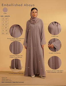 Women's Plus Size Handmade Lightweight Beaded Sequined Georgette <b>Kaftan</b> Abaya Floor-Length Ethnic Wedding Dress High Neck <b>Long</b> - Product Image 4