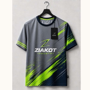 Wholesale Ziakot Industry Custom Gray <b>Neon</b> Green-Black Performance <b>T</b>-<b>Shirt</b> - Product Image 3