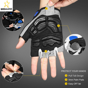 Gants de vélo à demi-doigts rembourrés de 5 mm - Product Image 4