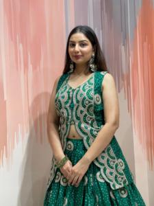 Luxury Dola Silk Long Shrug Style Chaniya Choli With Organza <b>Tissue</b> Dupatta Designer <b>Wedding</b> Wear Women Set - Product Image 5