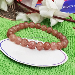 Pulsera de Aleación con Perlas Rosadas de Agua Salada de Lujo para Unisex, 7.5 Pulgadas, 8mm de Diámetro de Perla, Certificada por Terceros para Uso Espiritual - Product Image 2
