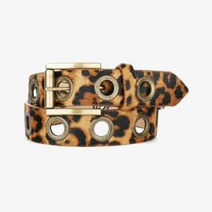 Ceinture en cuir de vachette vintage avec boucle à ardillon en acier doré, durable - Product Image 1