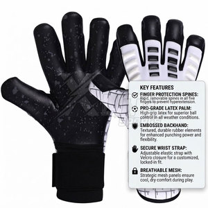 Gants de gardien de but en latex antidérapants à usage durable avec fermeture auto-agrippante pour l'entraînement et la compétition de football - Product Image 5