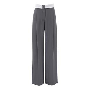 Streetwear Female Grey <b>Ladies</b> Office Workout Trousers Women Plus Size High Waist Wide Leg Palazzo <b>Pants</b> - Product Image 3