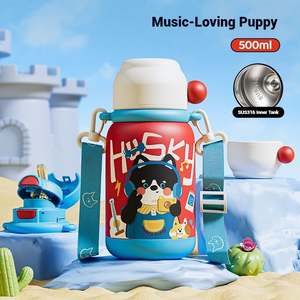 Botella de Agua de Acero Inoxidable 316 para Niños, Termo de Vacío de Gran Capacidad, Antiderrames, con Pajita - Product Image 5