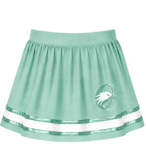 Mint <b>Green</b> Cheerleading <b>Skirt</b> <b>Pleated</b> Athletic Uniform <b>Skirt</b> With Striped Trim Team Performance Wear Custom Sports Apparel - Product Image 1
