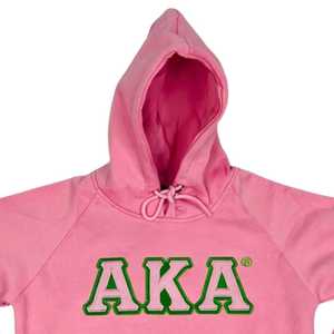 Sweat à capuche rose premium AKA pour femme, broderie lettres grecques, pull en molleton doux, décontracté, élégant et confortable - Product Image 2