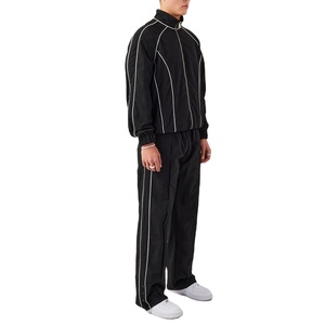 Conjuntos Deportivos de Nylon con Cierre, Trajes Deportivos al por Mayor, Chaqueta Cortavientos de Poliéster con Ribete Reflectante, Ropa Deportiva Urbana - Product Image 2