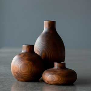 Juego de Portavelas Cónicos de Madera Hechos a Mano para Decoración del Hogar y Bodas - Product Image 5