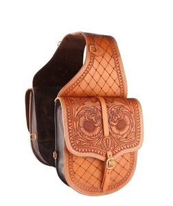 Bolsa de Cuero para Sillín de Caballo Estilo Western, para Motocicleta, Hecha a Mano, Tallada a Mano, 100% Cuero de Búfalo, Color y Logotipo Personalizables, SS - Product Image 1