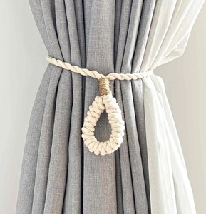 Looped Cotton <b>Curtain</b> Tie Back, Coastal <b>Curtain</b> Tie Back, Bohemian <b>Curtain</b> Tie Back, Boho Chic Tie Back, Cotton Tie Back - Product Image 3