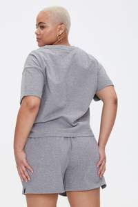 Conjunto de 2 Piezas de Algodón Terry para Mujer, Camiseta y Pantalones Cortos de Alta Calidad, Ropa Urbana con Parches Bordados, Tallas Grandes, con Logotipo Personalizado - Product Image 6