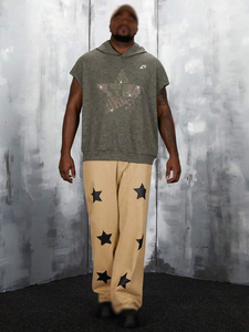 Sudadera sin mangas de algodón lavado con estrellas de diamantes de imitación, estilo urbano oversize, estilo gimnasio, proveedor de producción de ropa personalizada - Product Image 6