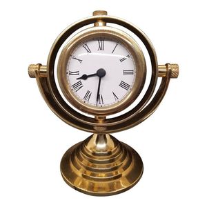 Antique Metal Table <b>Clock</b> Vintage Desk <b>Clock</b> Decorative Floral Stand <b>Small</b> Table <b>Clock</b> for Living Room Home Decor - Product Image 6